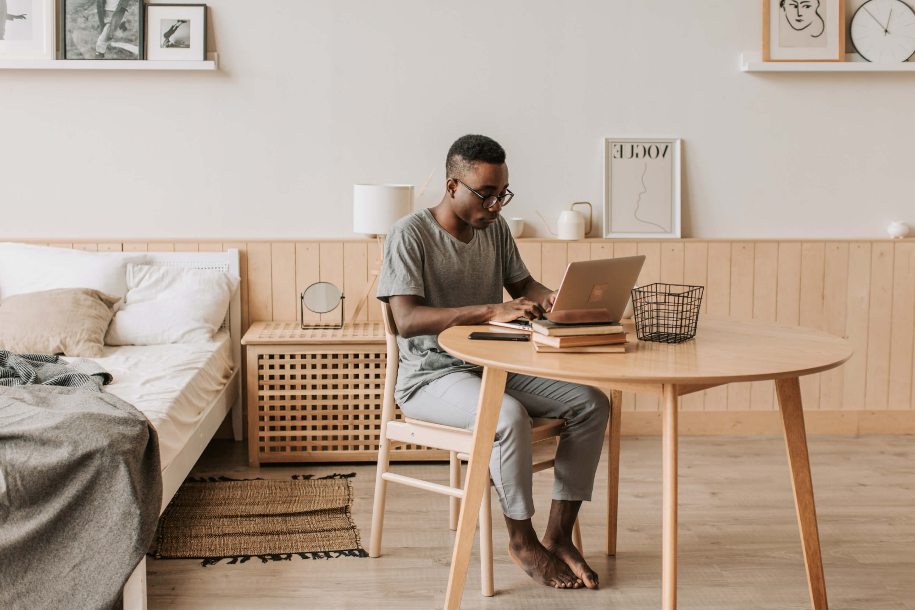 Professional working on laptop with CRM software